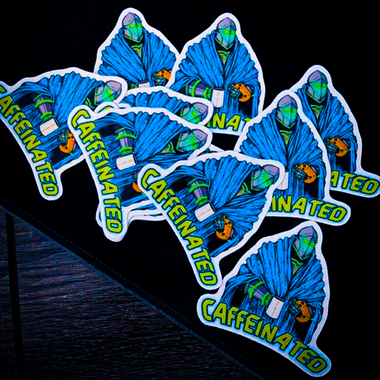 CAFFEINATED KNIGHT 3x3" Sticker